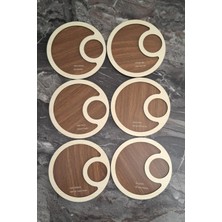 Erdizden 6 Parça Ahşap Lazer Kesim Bardak ve Fincan Altlığı