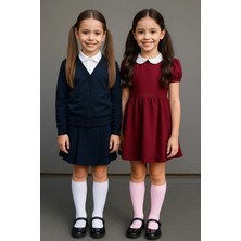 Solde 🧦 Pamuklu Ikili Kolej Çorap Seti-Pembe & Beyaz Şık Renk Seçenekli