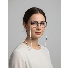 OptiPoint Beyaz Nazar Boncuklu Gözlük Ipi