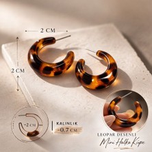 Mika Leopar Desenli Mini Halka Küpe – Hafif ve Şık Tasarım