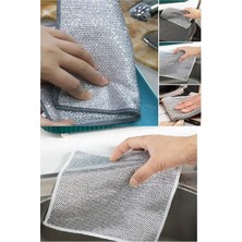 MidasTech 3 Adet Çok Fonksiyonlu Çizmeyen Tel Bulaşık Bezi Bulaşık Havlusu Bulaşık Temizlik Ovma Bezi