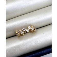 Petek Taşlı Gold Yüzük