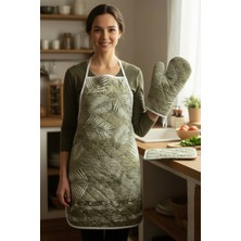 Mislina Home Kapitone Dolgulu Mutfak Önlüğü Çeyiz Seti | Önlük Fırın Eldiveni 2 Adet Tutacak Takım | Mauritius