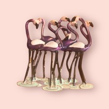 618 Concept Mor Flamingo Sürüsü Tasarımlı Broş