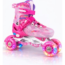 Sportaj Speedx Happy Profesyonel Çocuk Pateni Işıklı Silikon Tekerler Taşıma Çantalı