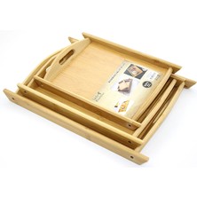 3'lü Bambu Tepsi Model 1  Midastech