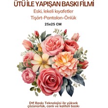 spldizayn Ütü ile Yapışan Çiçek Desenli Dtf Transfer Baskı Kağıtları Tişört Pantolon Çorap Fotoğraf Baskısı 25X25 cm