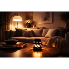 Muguetarts %100 El Emeği Karo Yansıma Desenli Tealight Mumluk Kahverengi R10XH12X3 cm