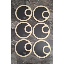 Erdizden 6 Parça Ahşap Lazer Kesim Bardak ve Fincan Altlığı