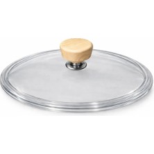 Karaca Granit Çelik 26 cm  Cam ve Ahşap Kulp