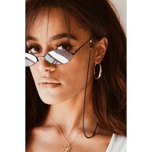 Marbling Kadın Gözlük Zinciri Gözlük Aksesuarı Siyah