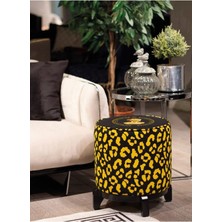 Adawall Siyah Büst Detaylı Ayaklı Puf