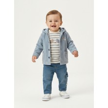 Mumbino Erkek Çocuk 3'lü Ceketli Takım / Ceket- T-Shirt- Pantolon 3 Parça Takım 06-24 Ay