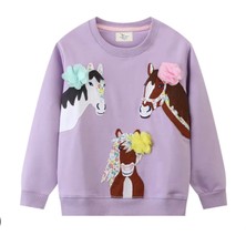 Petityu Atlı Patch Mor Sweatshirt 6-8 Yaş