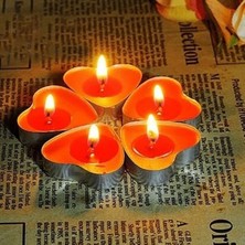 Oktay Sesal 100 Adet Tea Light Kalpli Mum Kırmızı Mum Kırmızı Tealight Mum Dekortaif Mum