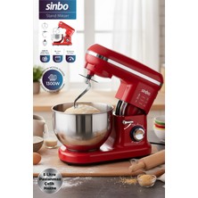 Sinbo SMX-2770 1300W Standlı Mikser - Kırmızı – 5 L Çelik Hazneli, 6 Hız Kademesi