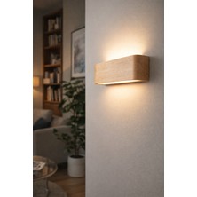 Modern Ahşap LED Duvar Apliği 3000K Gün Işığı Dekoratif Ahşap Aplik Indirekt Duvar Lambası