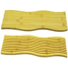 Dalgalı Çift Taraf Tasarımlı Ahşap Sunum Tepsisi Midastech