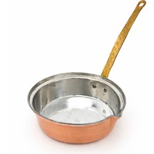 Copper Empire El Yapımı 17,5x5,5 cm/Dövme Bakır Sos Tavası/ İçi Kalaylı Dışı Parlak