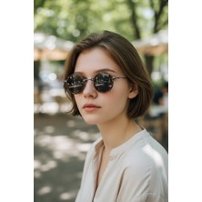 Luna Jewelry Retro Tasarım Yuvarlak Metal Köprülü Güneş Gözlüğü
