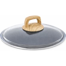 Arcak2 Karaca Granit Çelik 28 cm  Cam ve Ahşap Kulp