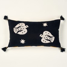 Zsa Zsa Zsu Ghunı Aplikeli Pamuk Dolgulu Kırlent 30X55 cm Siyah