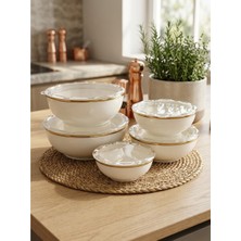 Savaşan Emaye 5'li Saklama Kabı Seti - Bej