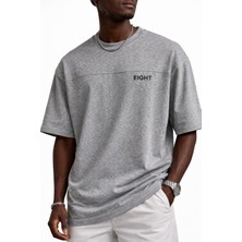 Eight Oversize Basic Baskılı T-Shirt