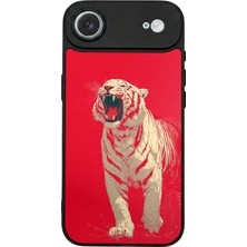 iPhone 17 Air Uyumlu Kirmizi ve Kaplan Tasarımlı Glossy Premium Kılıf