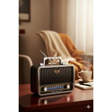 Telkur MD-1909BT Nostaljik Radyo Görünümlü Bluetooth,hafıza Kartı,usb Bellek,aux ve Radyo Destekli Hoparlör Siyah
