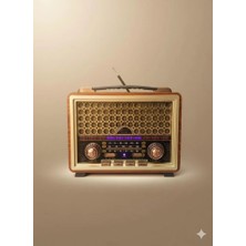 Telkur M-2013BT Nostaljik Radyo Görünümlü LED Işıklı Bluetooth,hafıza Kartı,usb Bellek,aux ve Radyo Destekli Hoparlör Gümüş