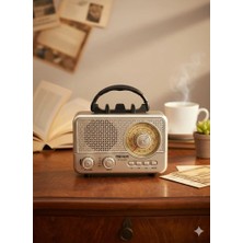Telkur M-1231BT Nostaljik Radyo Görünümlü LED Işıklı Bluetooth,hafıza Kartı,usb Bellek,aux ve Radyo Destekli Hoparlör