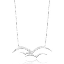 Berk Mücevherat 14 Ayar Altın Taşlı Martı Kolye