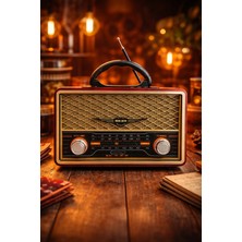 Telkur M-156BT Nostaljik Radyo Görünümlü Bluetooth,hafıza Kartı,usb Bellek,aux ve Radyo Destekli Hoparlör Gri