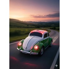 Telkur WS-1958BT Nostaljik Araba Görünümlü LED Işıklı Bluetooth,hafıza Kartı,usb Bellek,aux ve Radyo Destekli Hoparlör Yşil