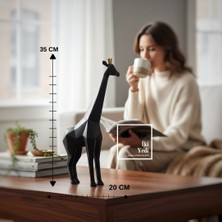 İki Yedi Konsept Doherty 772 Geometrik Ufuk Gözcüsü Zürafa Siyah Dekoratif Heykel Modern Ev Ofis Biblo Şık Hediyelik