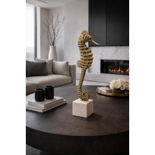 Pirinç Denizatı Dekoratif Obje – Mermer Kaideli