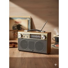 Telkur MD-1702BT Nostaljik Radyo Görünümlü Bluetooth,hafıza Kartı,usb Bellek,aux ve Radyo Destekli Hoparlör