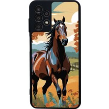 Samsung Galaxy A13 Uyumlu At Horse Tasarımlı Glossy Premium Kılıf