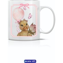 On Dijital Baskı Merkezi Sevimli Ördek Temalı Beyaz Kupa