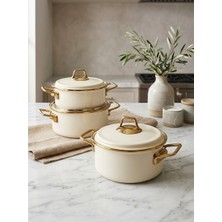 Savaşan Emaye Emaye Indüksiyon Tabanlı Tencere Seti