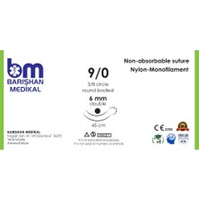 Mikroturcu Tekli Dikiş Iğne Iplik 9/0 3/8 Yuvarlak 6mm Çift Iğne 45 cm Yuvarlak Gövde Mikrocerrahi Eğitim Materyali