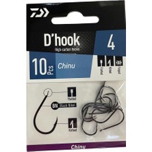 Daiwa D'hook Chinu No:4 Black Nikel Olta Iğnesi 10 Adet