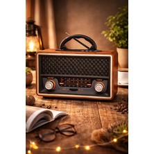 Telkur M-157BT Nostaljik Radyo Görünümlü Bluetooth,hafıza Kartı,usb Bellek,aux ve Radyo Destekli Hoparlör Gri