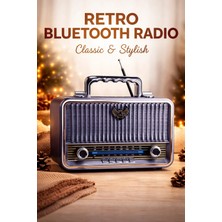 Telkur MD-1908BT Nostaljik Radyo Görünümlü Bluetooth,hafıza Kartı,usb Bellek,aux ve Radyo Destekli Hoparlör Eflatun
