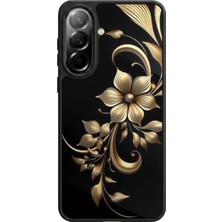 Samsung Galaxy A57 Uyumlu Yaldizli Cicek Tasarımlı Glossy Premium Kılıf