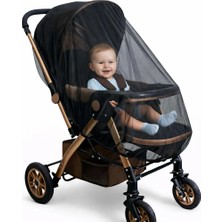 Pamuk Pazen Evrensel Bebek Arabası Sinekliği – Puset ve Ana Kucağı Uyumlu Lastikli File Sivrisinek Koruyucu Siyah Renk