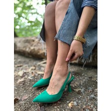 Akça Shoes Kumaş Dokulu Topuklu Ayakkabı