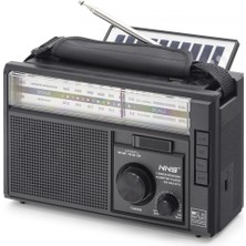 Marsilyan Bluetooth Solar Panelli Fm Radyo USB Tf Nostaljik Hoparlör - Siyah NS9951BTS