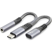 Marsilyan Type-C To 3.5 mm + Type-C Araç Şarj Ayırıcı Kablo - Siyah GJ-018